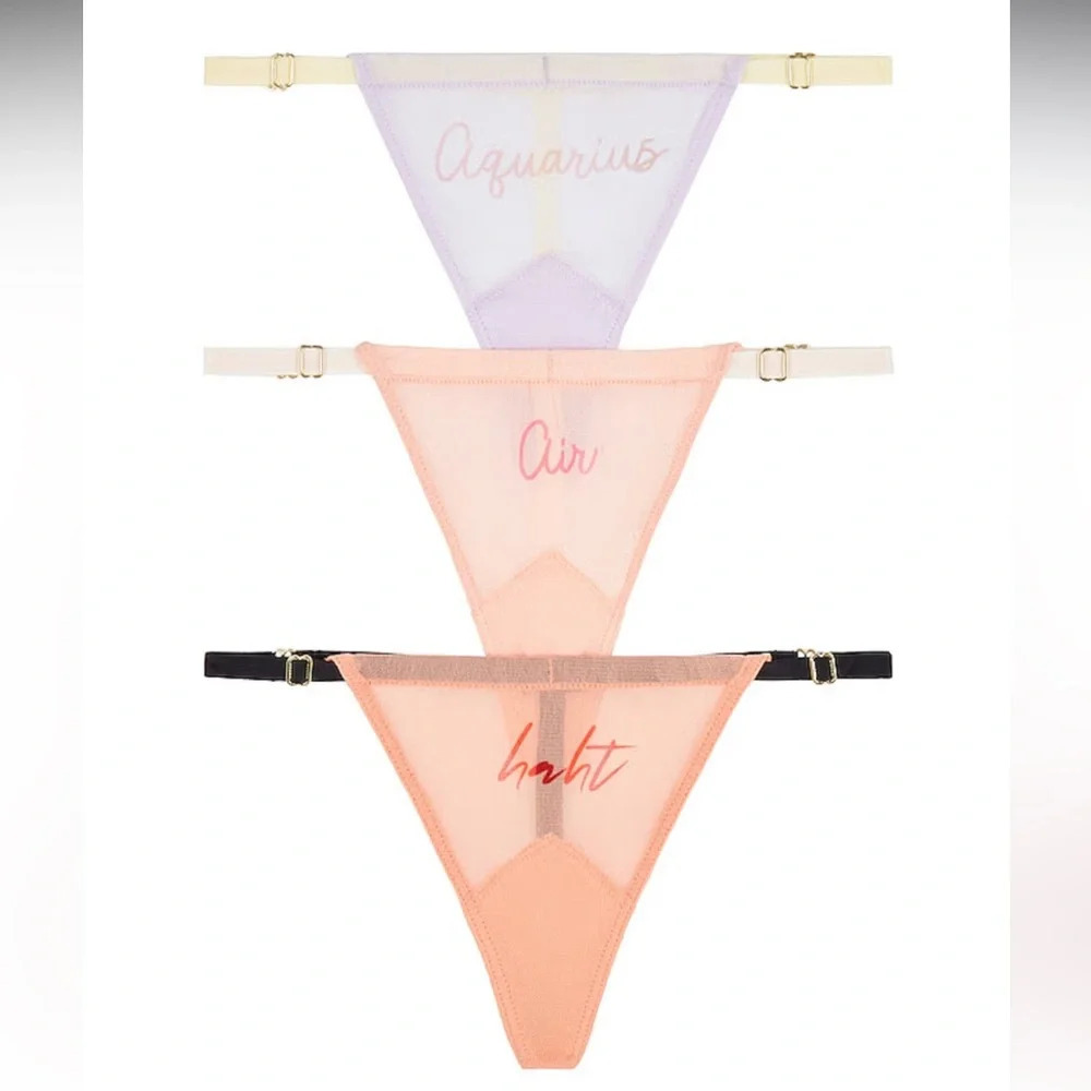 Revolve Free People We Are Hah Zodiac Thongs Panties Pre Packs Virgo Set of 3